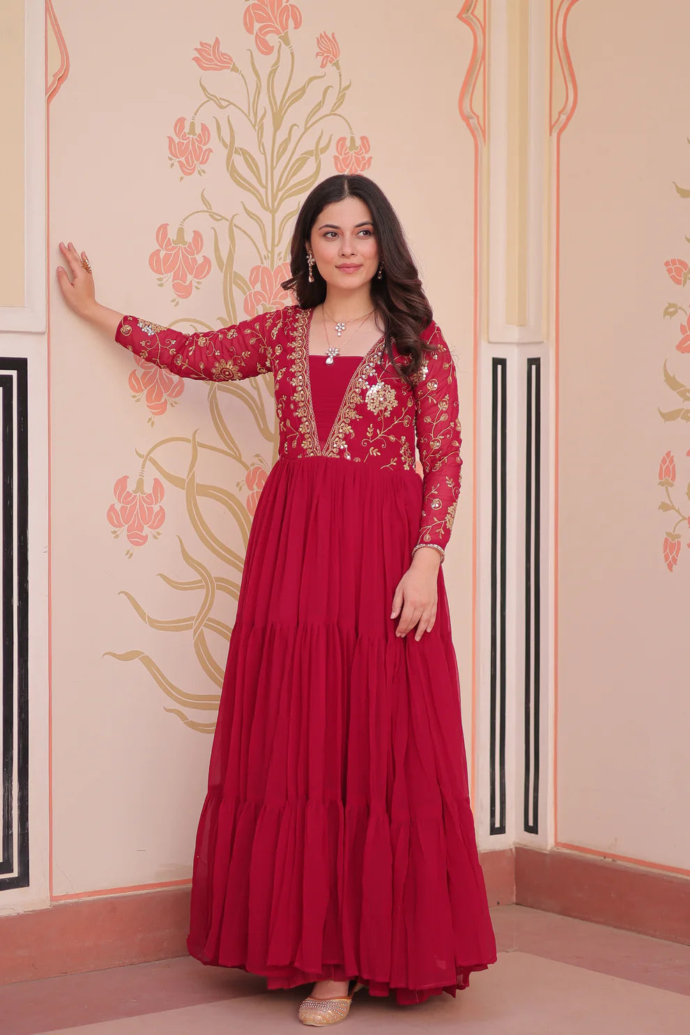 FESTIVAL SPECIAL SEQUINS AND ZARI EMBROIDERED GOWN (WD183) 02