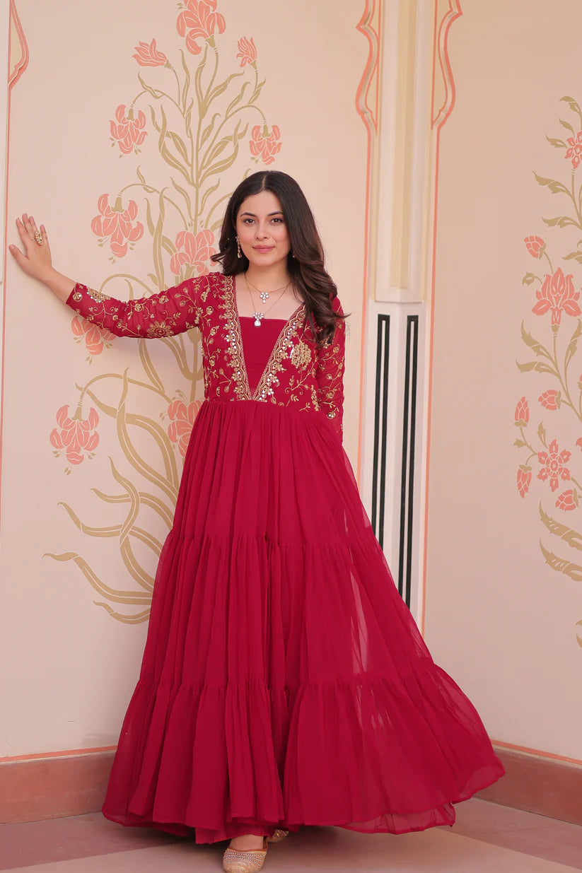 FESTIVAL SPECIAL SEQUINS AND ZARI EMBROIDERED GOWN (WD183) 02