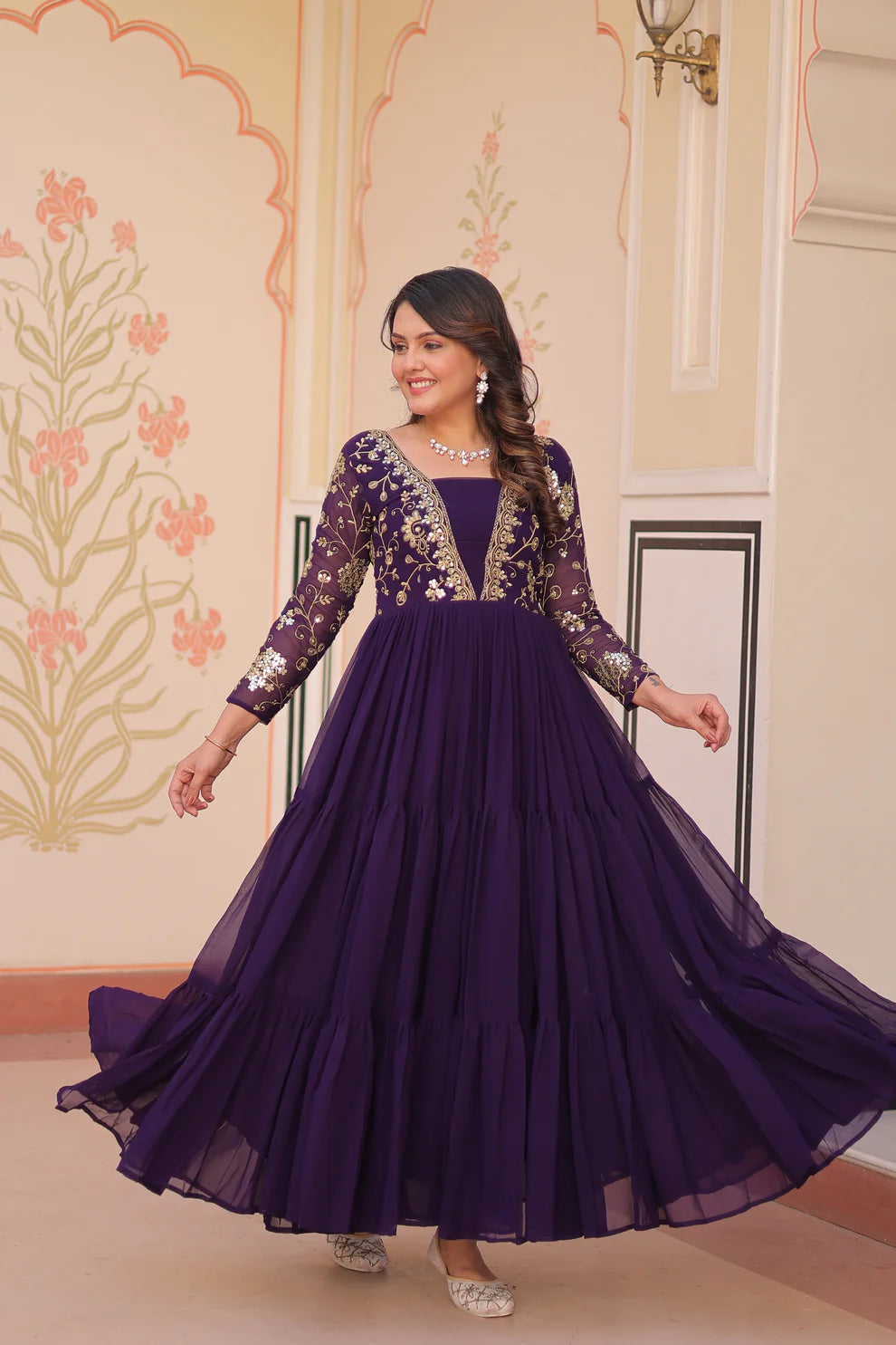 FESTIVAL SPECIAL SEQUINS AND ZARI EMBROIDERED GOWN (WD183) 01