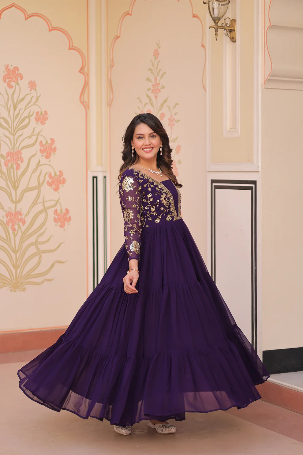 FESTIVAL SPECIAL SEQUINS AND ZARI EMBROIDERED GOWN (WD183) 01