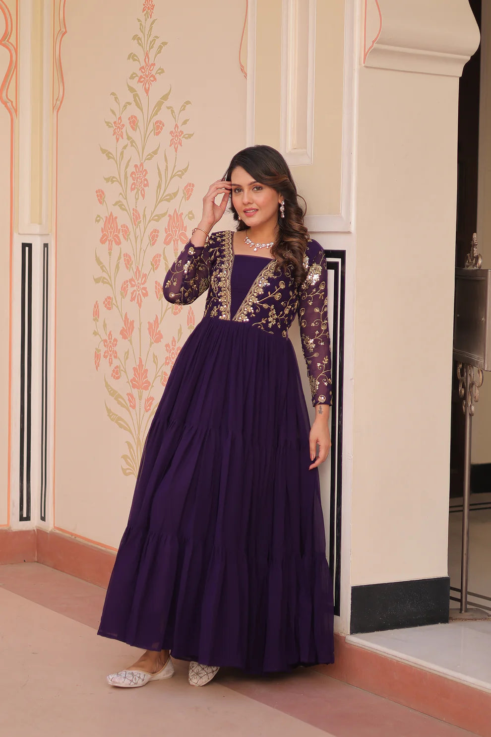 FESTIVAL SPECIAL SEQUINS AND ZARI EMBROIDERED GOWN (WD183) 01