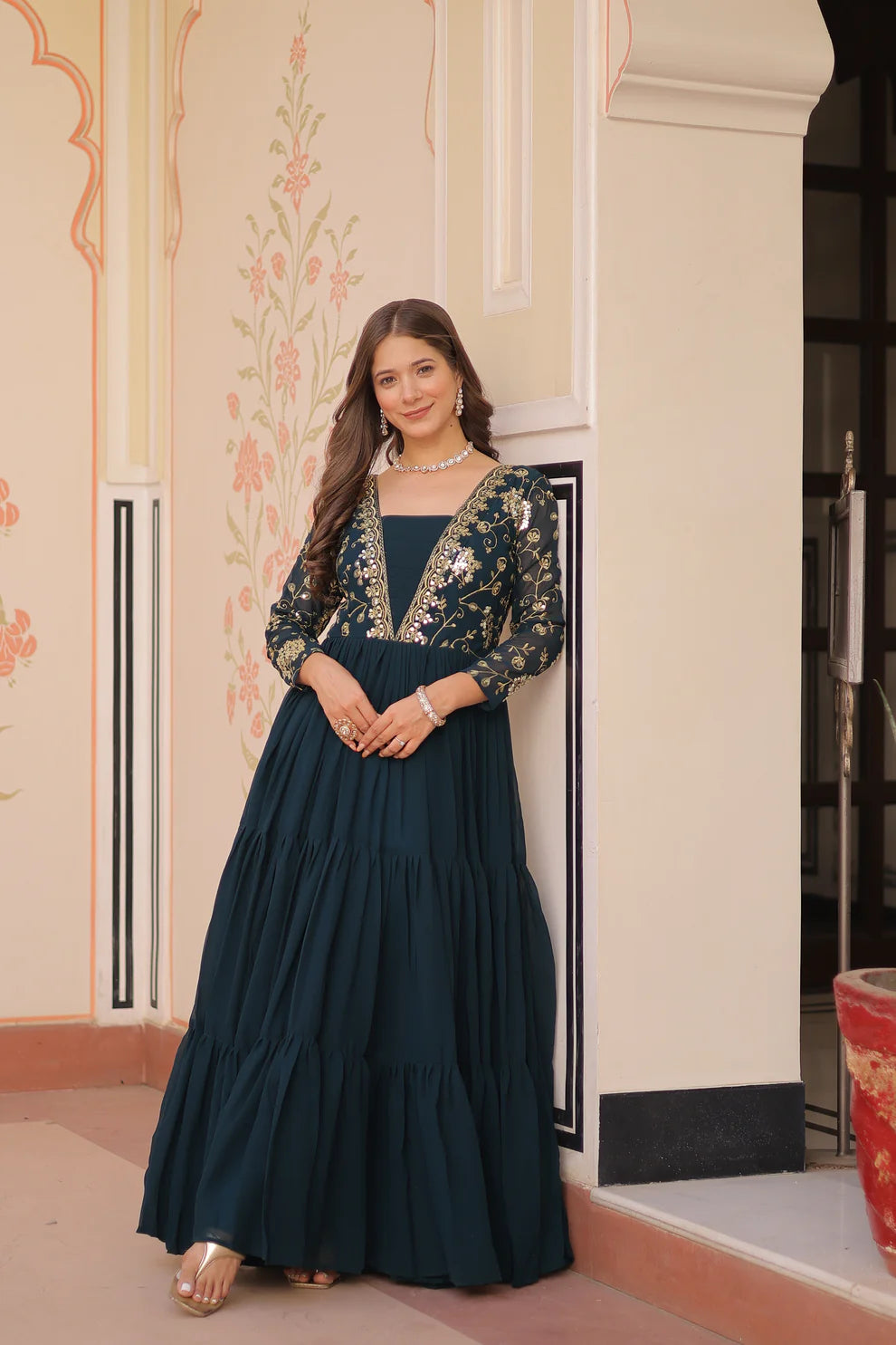 FESTIVAL SPECIAL SEQUINS AND ZARI EMBROIDERED GOWN (WD183)