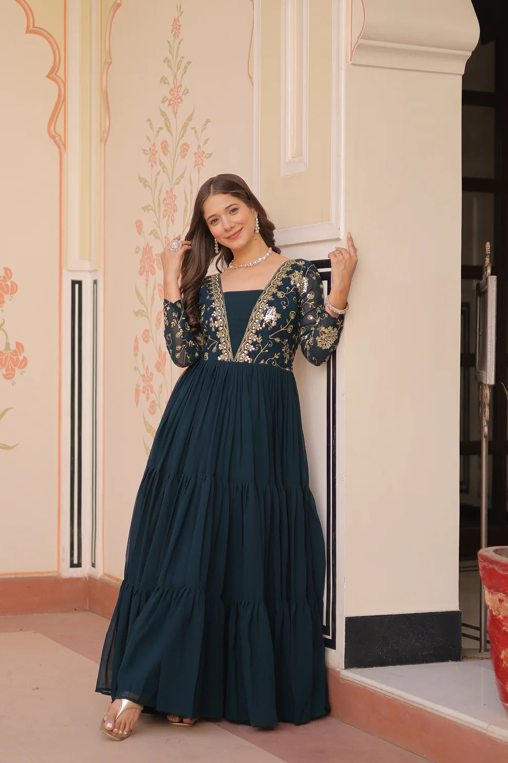 FESTIVAL SPECIAL SEQUINS AND ZARI EMBROIDERED GOWN (WD183)