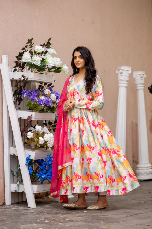 FESTIVAL SPECIAL CHINON GOWN WITH DUPATTA(WD48)