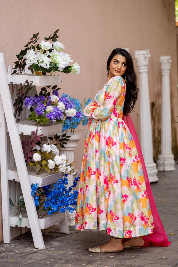 FESTIVAL SPECIAL CHINON GOWN WITH DUPATTA(WD48)