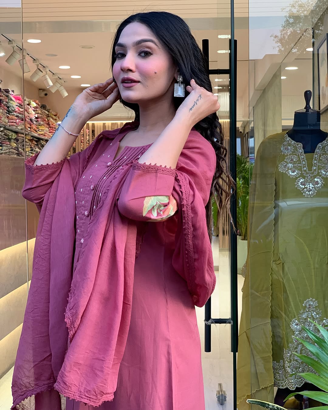We presents a stunning Cotton anarkali Suit Set-a perfect blend of traditional patterns