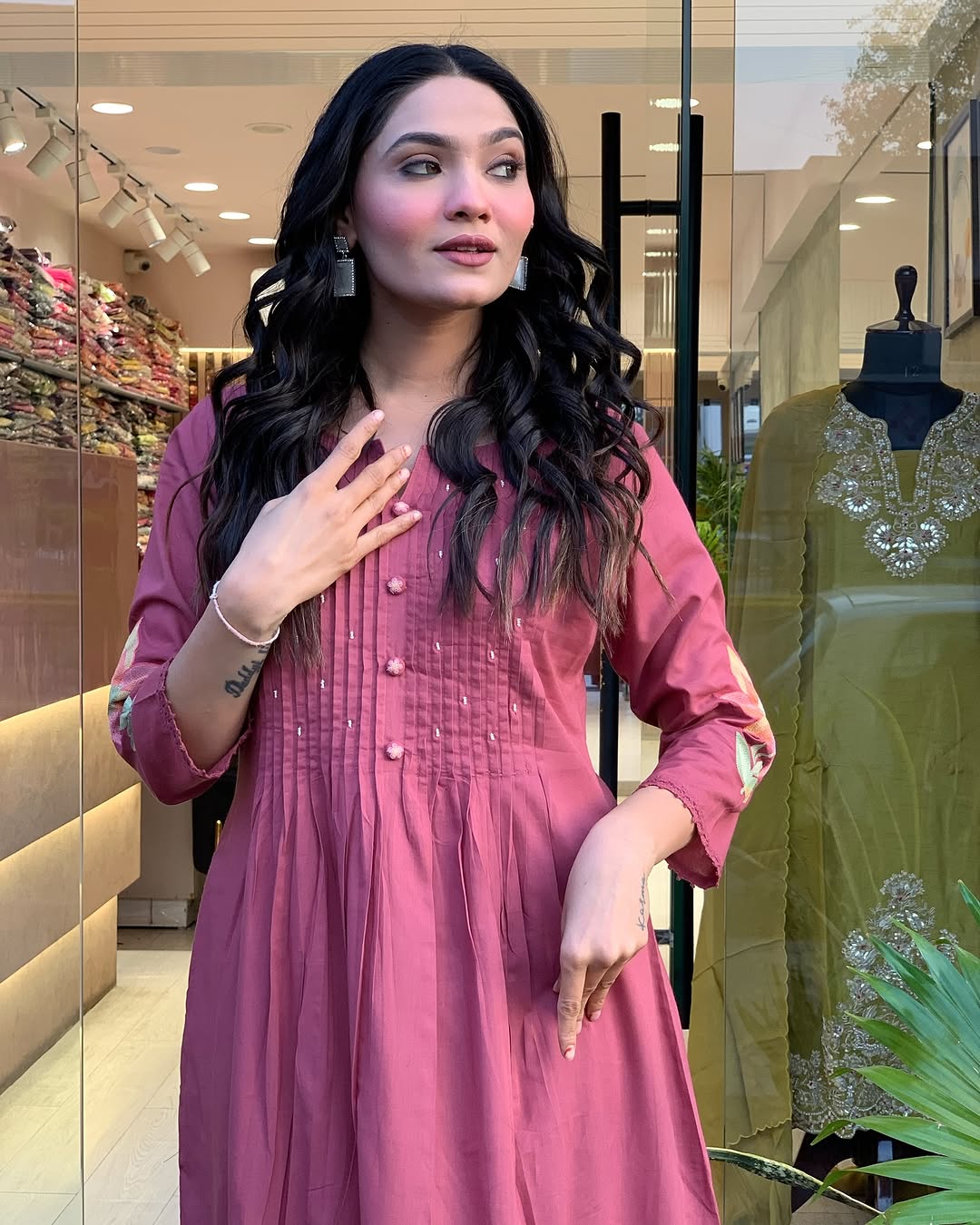 We presents a stunning Cotton anarkali Suit Set-a perfect blend of traditional patterns