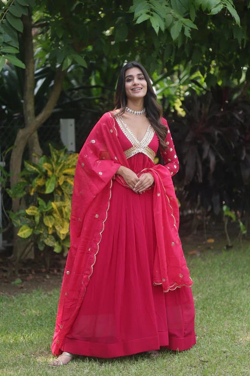 PREMIUM READYMADE ALIA CUT GOWN WITH DUPATTA SET(WD42)