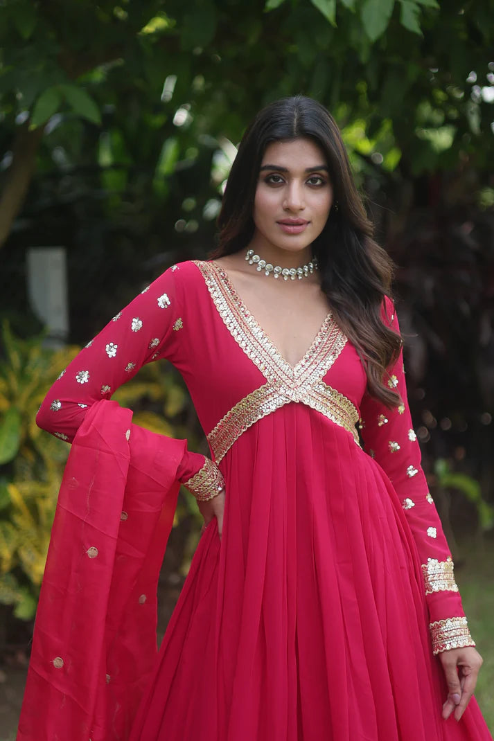 PREMIUM READYMADE ALIA CUT GOWN WITH DUPATTA SET(WD42)