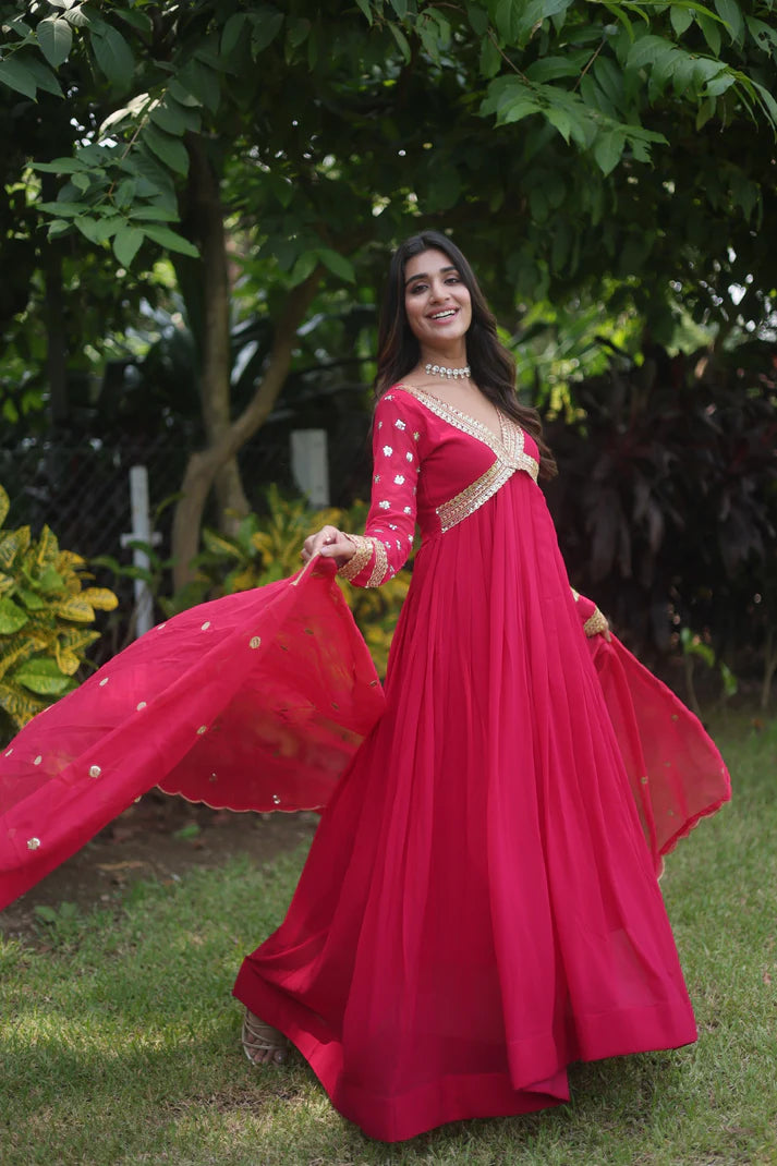 PREMIUM READYMADE ALIA CUT GOWN WITH DUPATTA SET(WD42)
