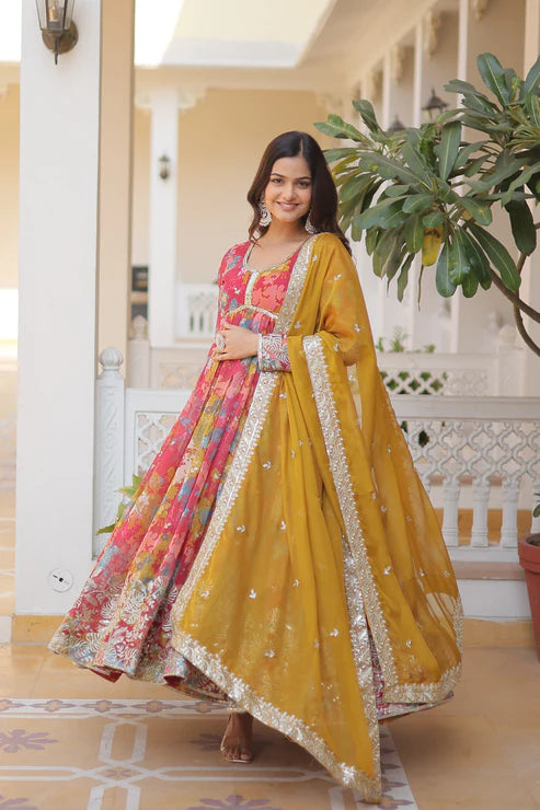 PREMIUM READYMADE ALIA CUT GOWN WITH DUPATTA SET(WD17) (01)