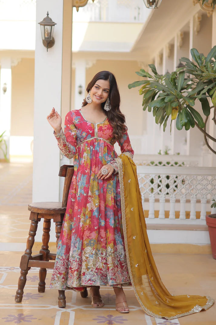 PREMIUM READYMADE ALIA CUT GOWN WITH DUPATTA SET(WD17) (01)