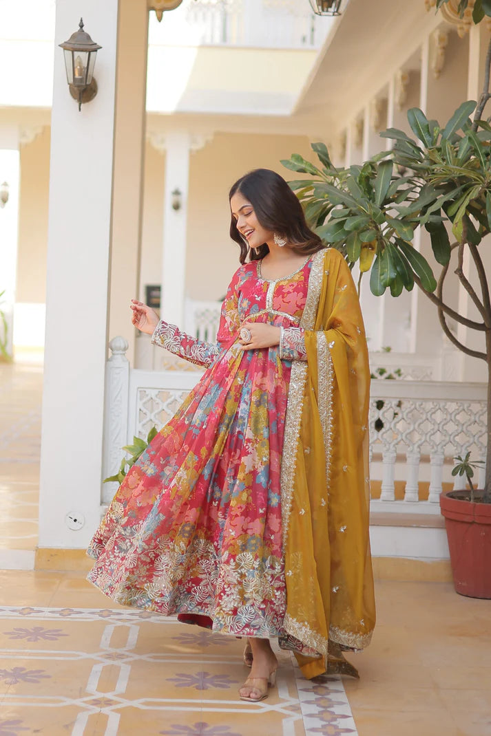 PREMIUM READYMADE ALIA CUT GOWN WITH DUPATTA SET(WD17) (01)