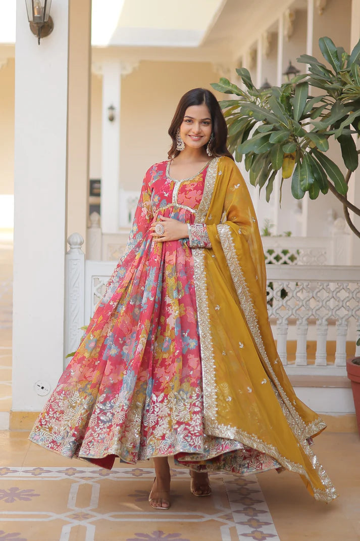 PREMIUM READYMADE ALIA CUT GOWN WITH DUPATTA SET(WD17) (01)