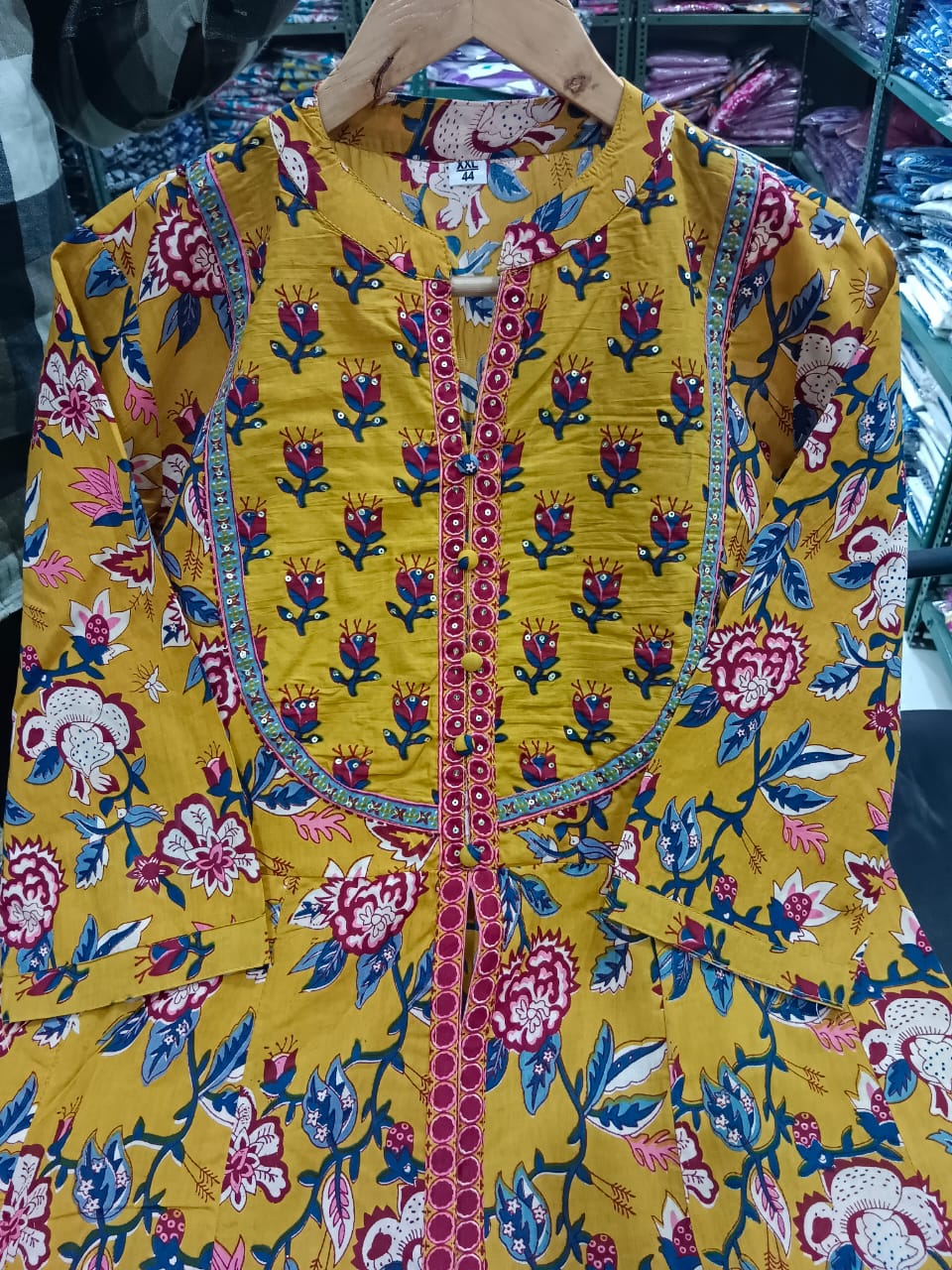 Presenting New Cotton Festival Collection In Pure Cotton With Hand And Adda mirror Work kurti And pant Dupatta Set Fully Stitched Ready To Wear 🔥😍🥰(WARED237)