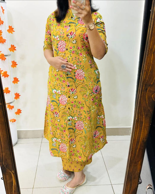 Launching designer Co-erd set in Aline pattern paried with Ankle length pant  Giving perfect outfit and deliberate choice about your look..ππ