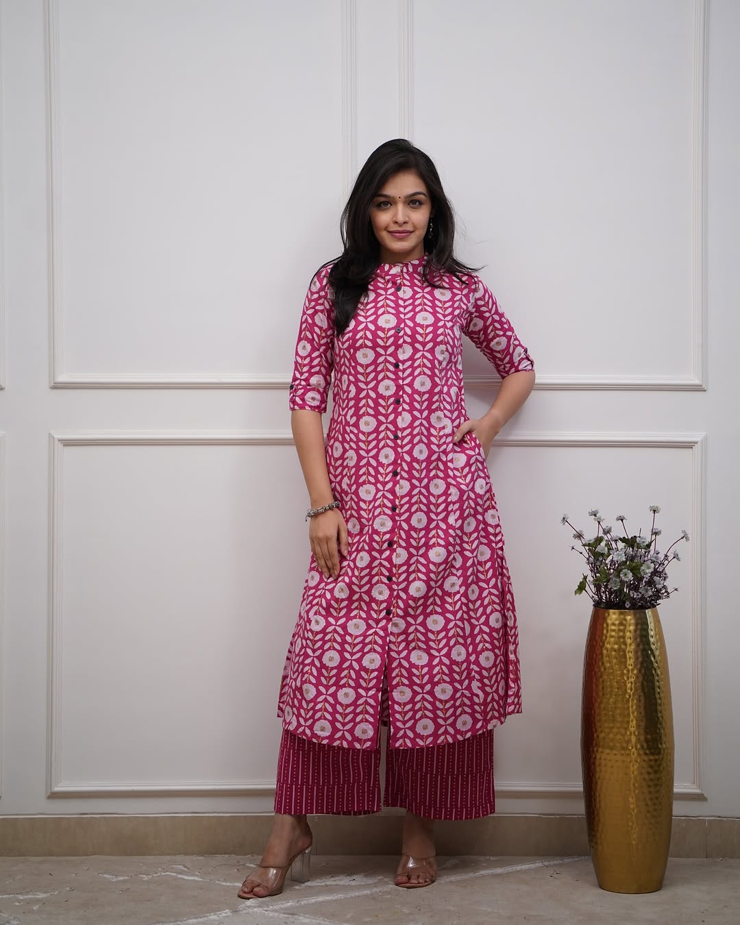 Launching designer Co-erd set in Aline pattern paried with Ankle length pant Giving perfect outfit and deliberate choice about your look..👑👑