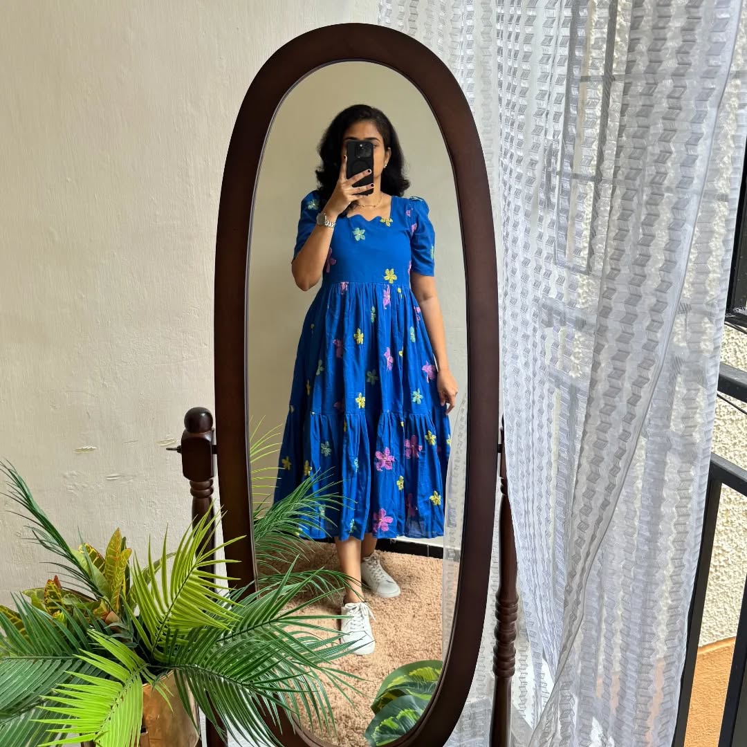 look stylish and walk in comfort with our New multi colour flower on Introducing Cotton with thread work embroidery, (WACD65)