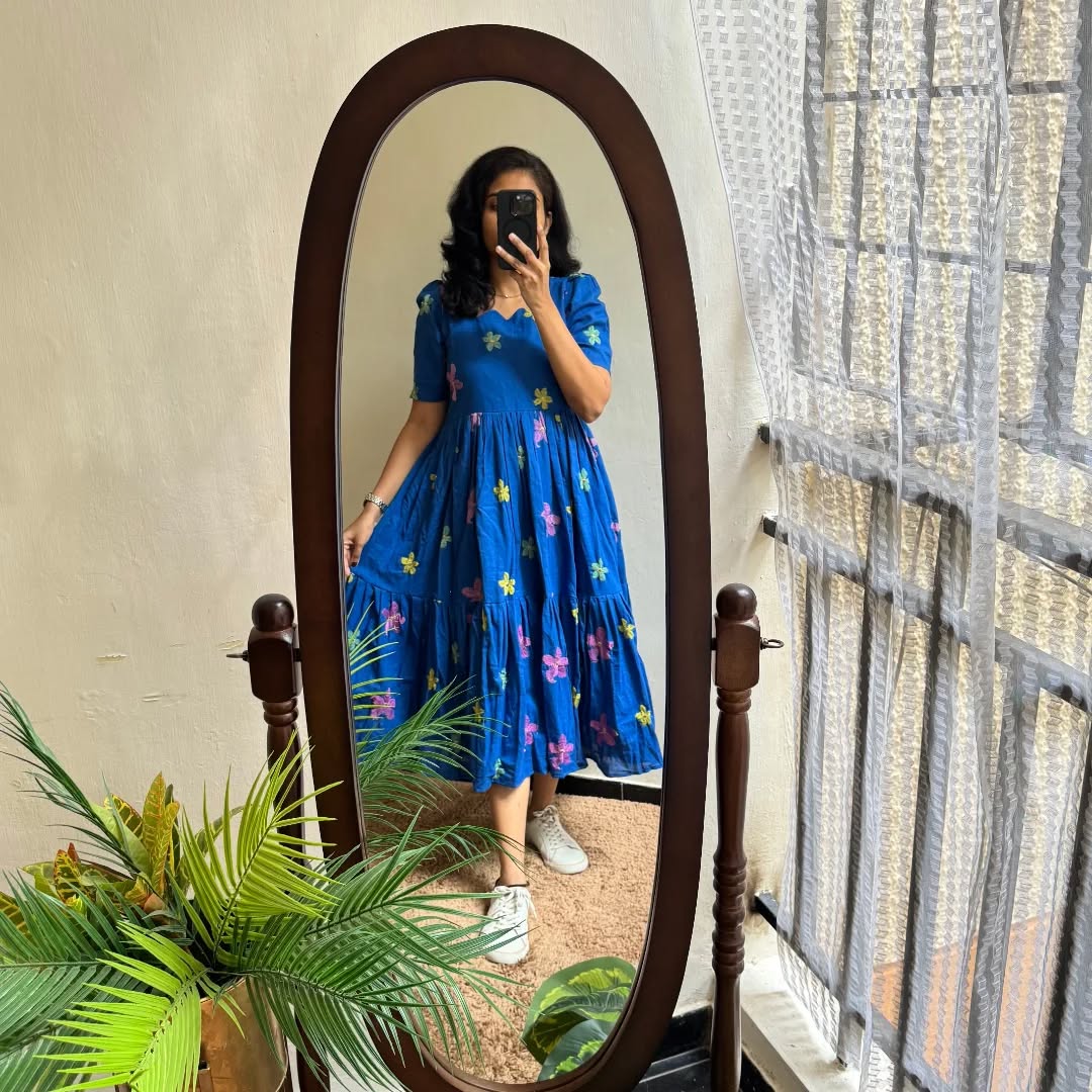 look stylish and walk in comfort with our New multi colour flower on Introducing Cotton with thread work embroidery, (WACD65)