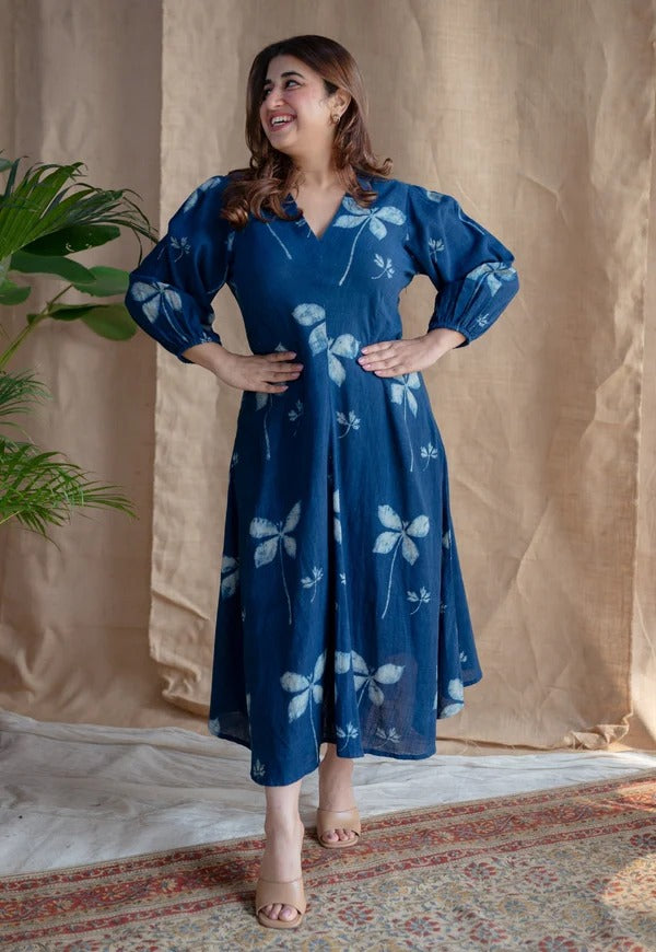 💕💝🦋🥰 look ;stylish and walk in comfort with our New multi flower Midi with stylish puff slavees set perfect for your wardrobe ☺️ 🫶🏻 (WACD38)