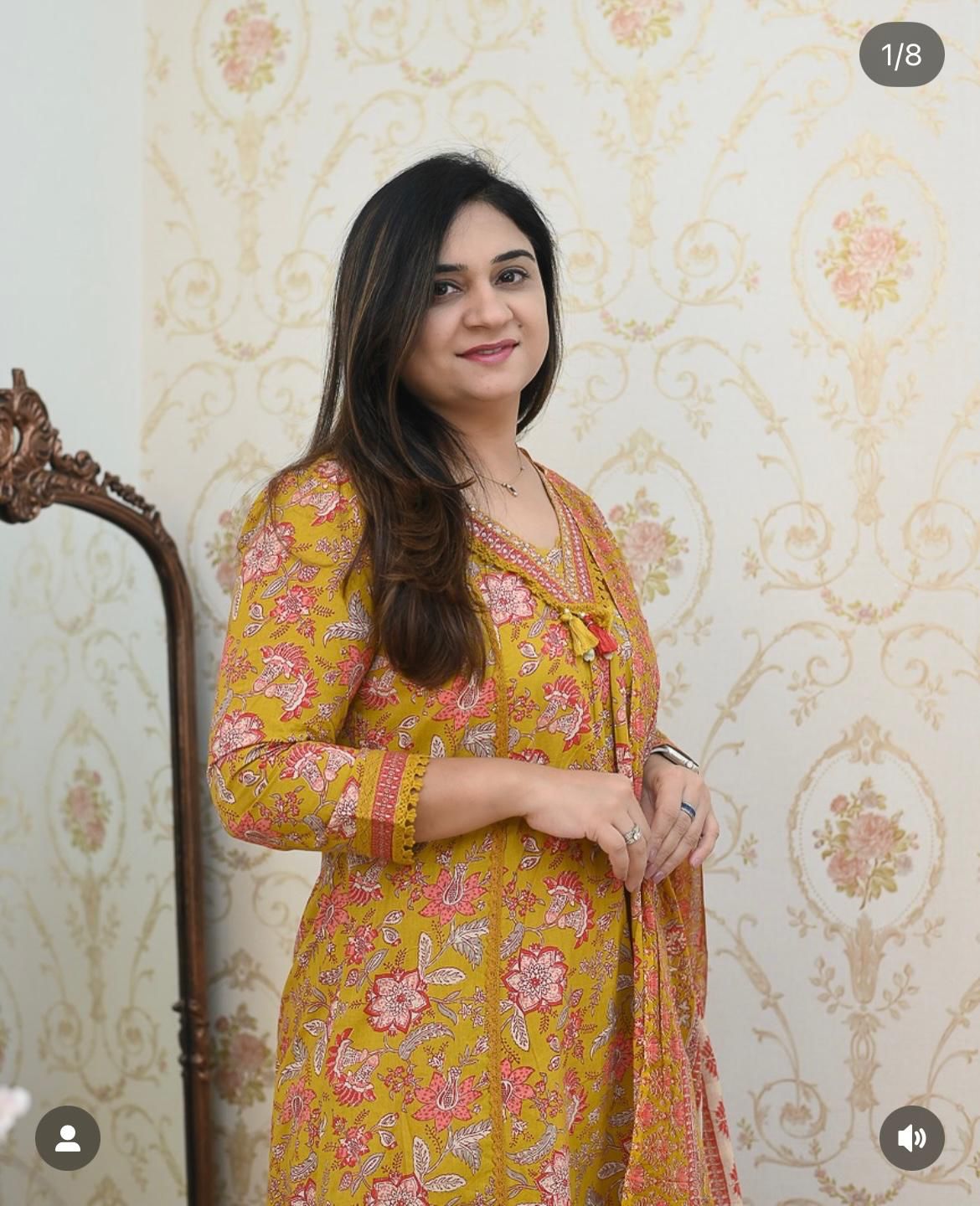 New straight A line kurta set with machin print (WARED27)