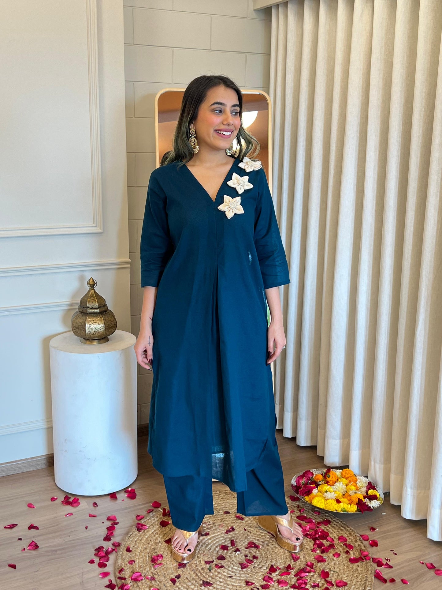 Premium *cotton slub fabric When it comes to comfort and style no one can beat Presenting slub cotton kurta set ✨(WARED34)