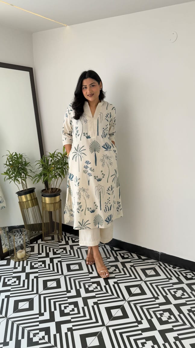 Kurta with plazo Sets-crafted from breathable flax cotton, designed for effortless elegance, and yes, they come with one side pocket Available in four stunning shades and in all sizes, these are your summer essentials. (WACD30)