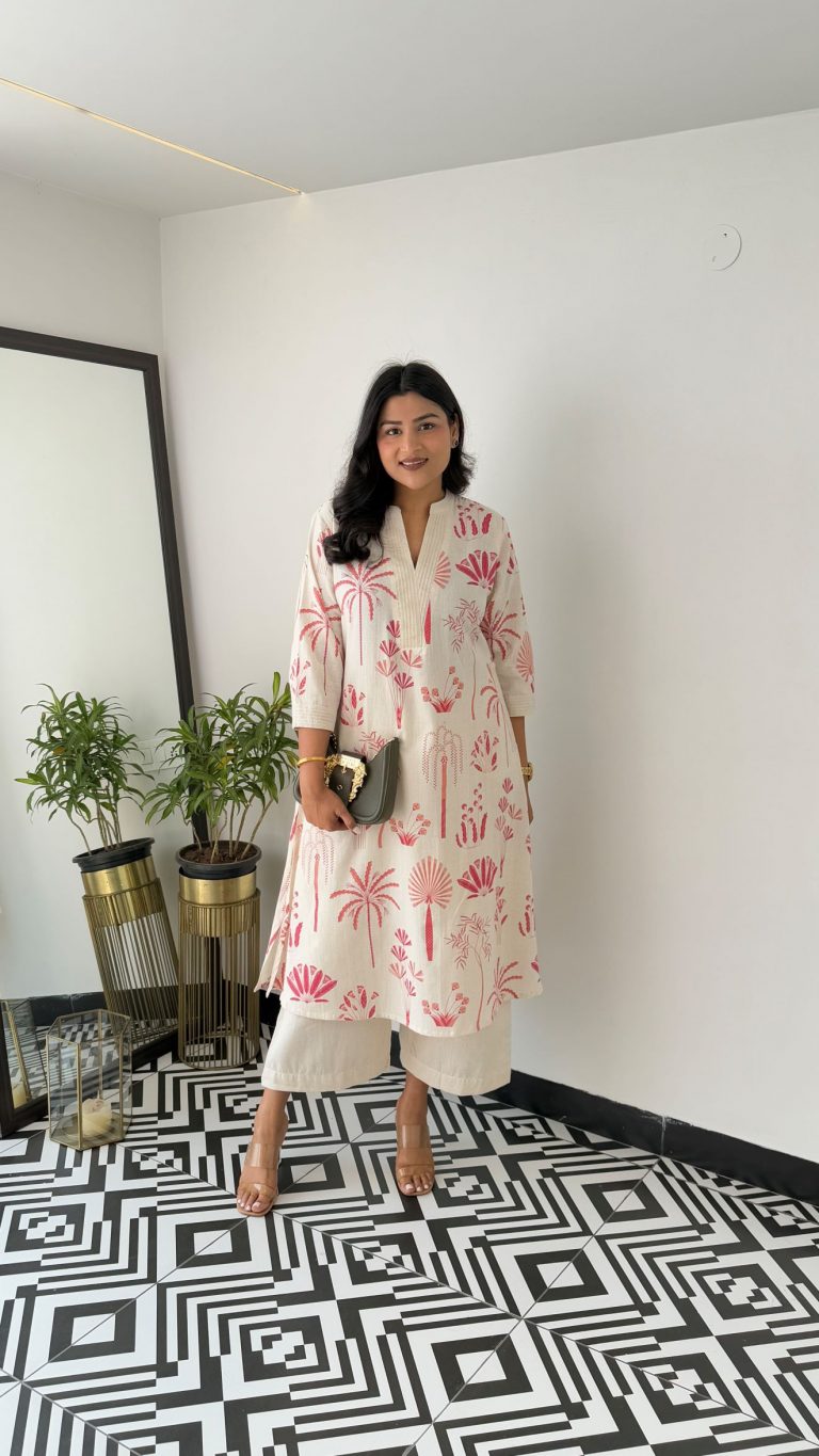 Kurta with plazo Sets-crafted from breathable flax cotton, designed for effortless elegance, and yes, they come with one side pocket Available in four stunning shades and in all sizes, these are your summer essentials. (WACD32)
