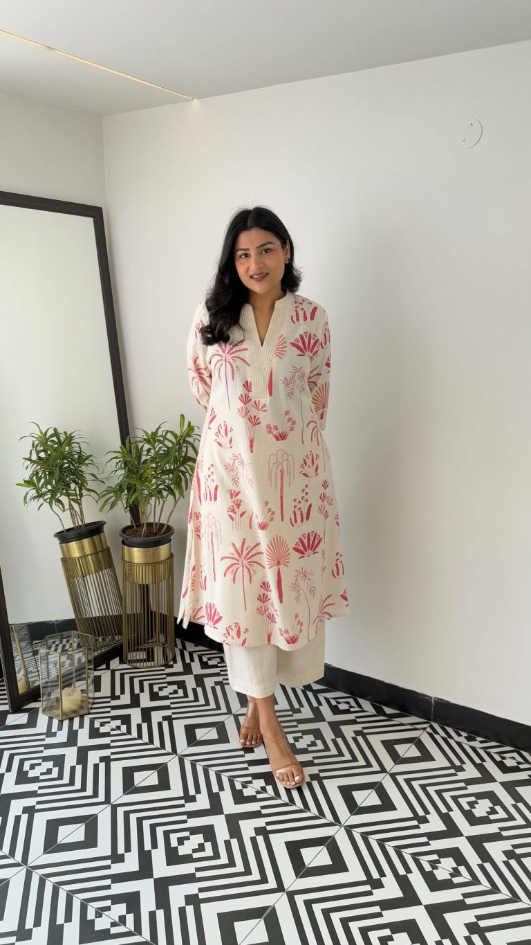 Kurta with plazo Sets-crafted from breathable flax cotton, designed for effortless elegance, and yes, they come with one side pocket Available in four stunning shades and in all sizes, these are your summer essentials. (WACD32)