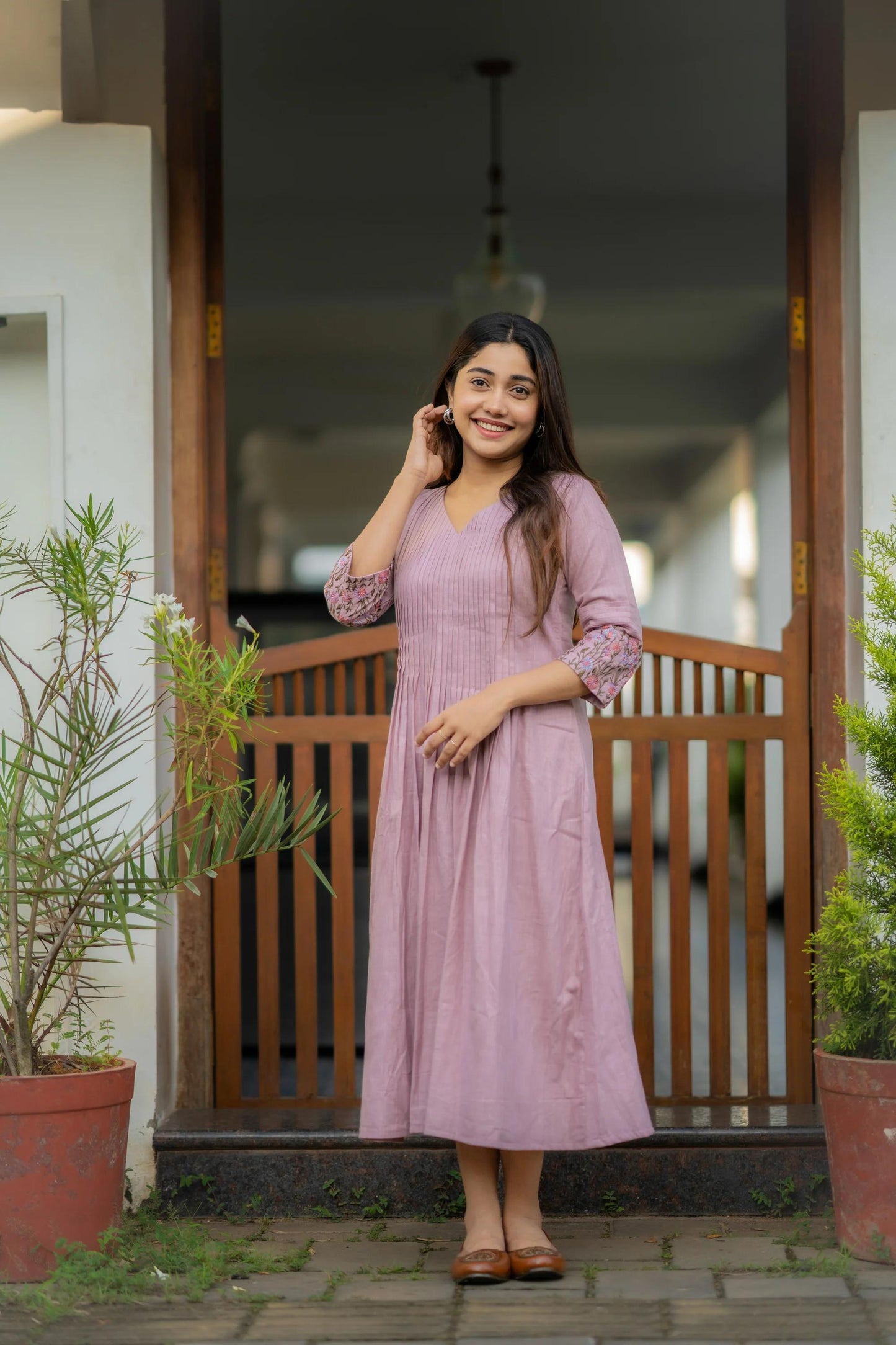 💥Launching Cotton dress with floral embroidery and Printex detailing on yoke and sleeves💥 (WACD20)