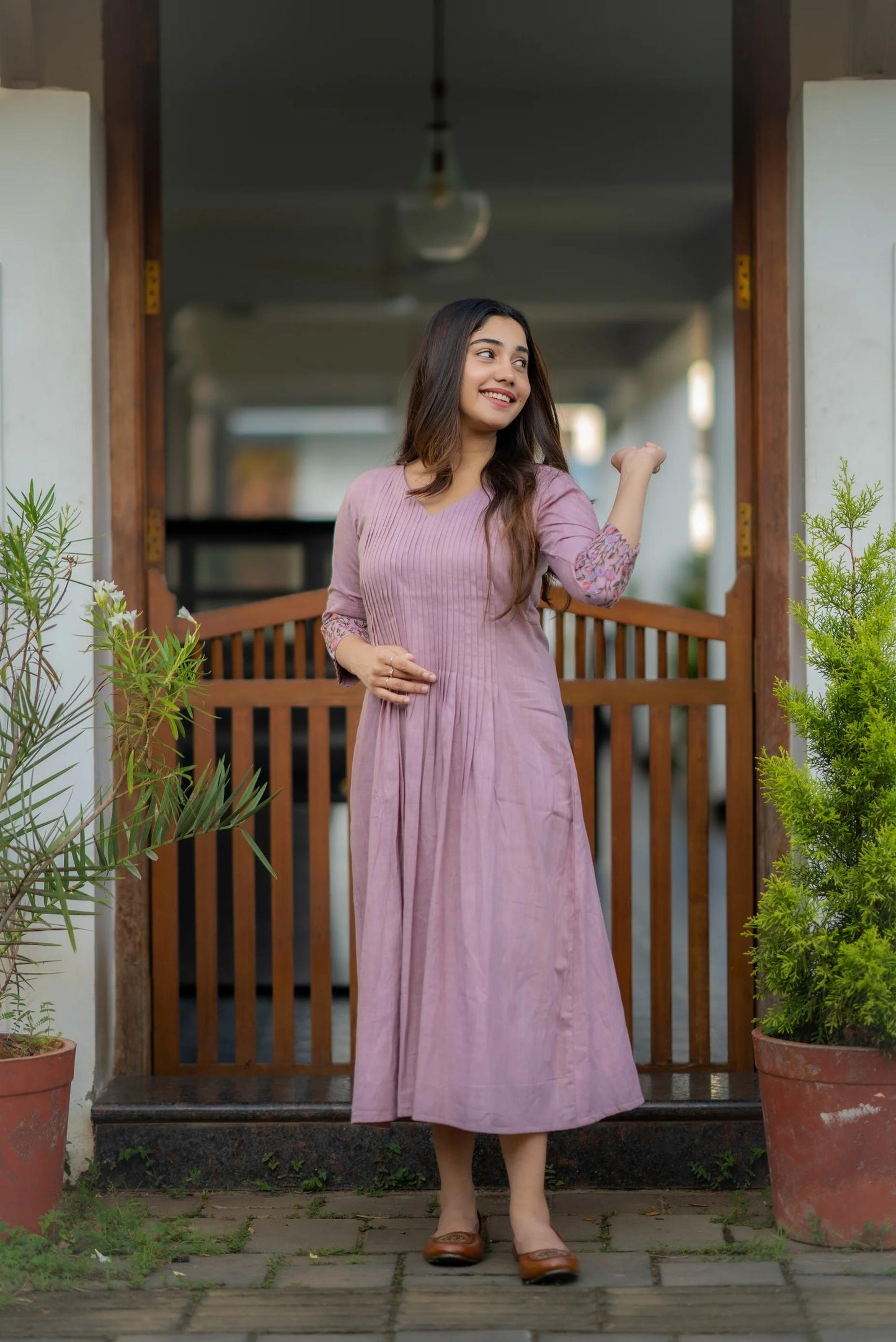 💥Launching Cotton dress with floral embroidery and Printex detailing on yoke and sleeves💥 (WACD20)