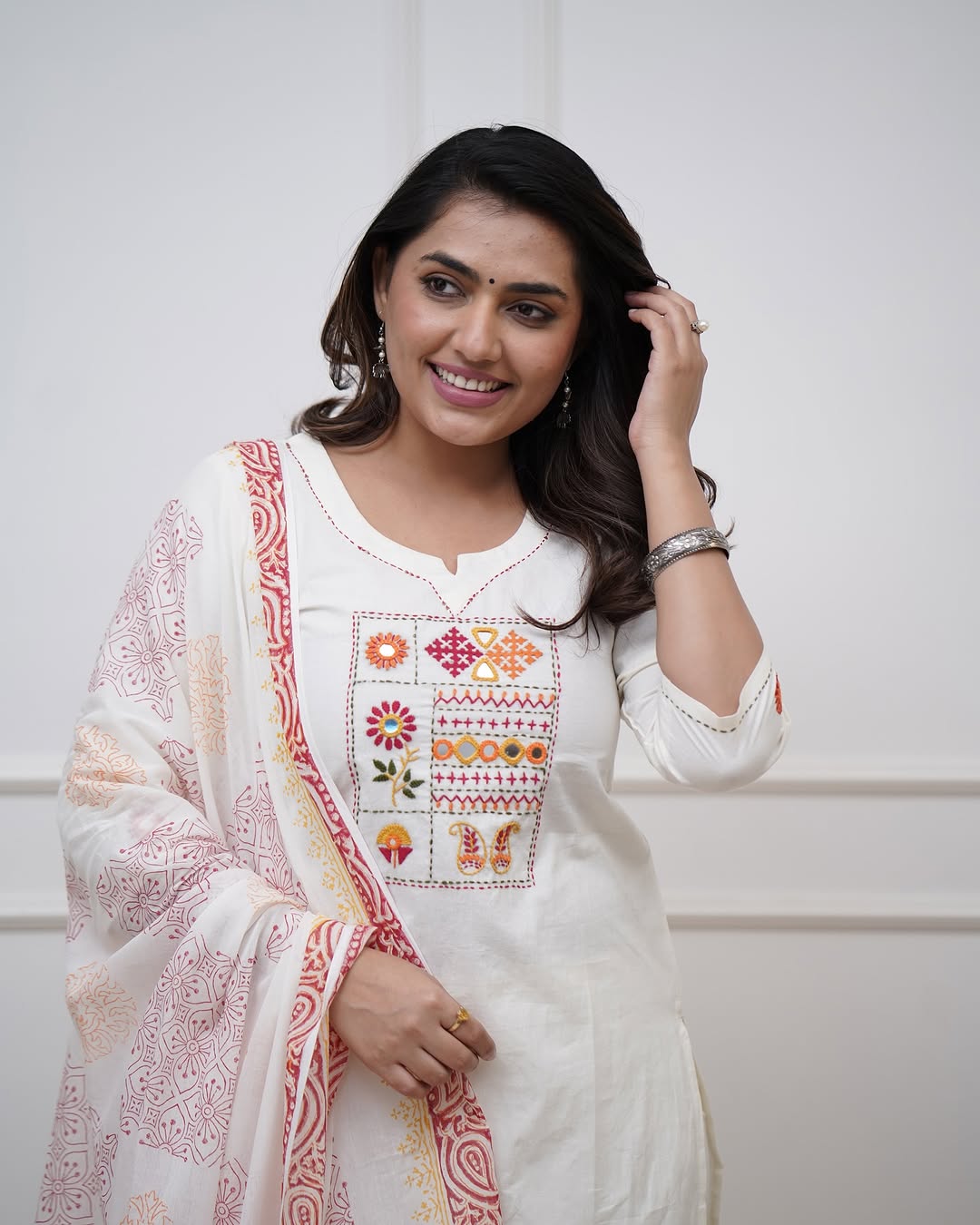 ๐ BEAUTIFUL HEAVY COTTON KURTA PANT WITH DUPATTA SET ๐๐๐(WARED393)