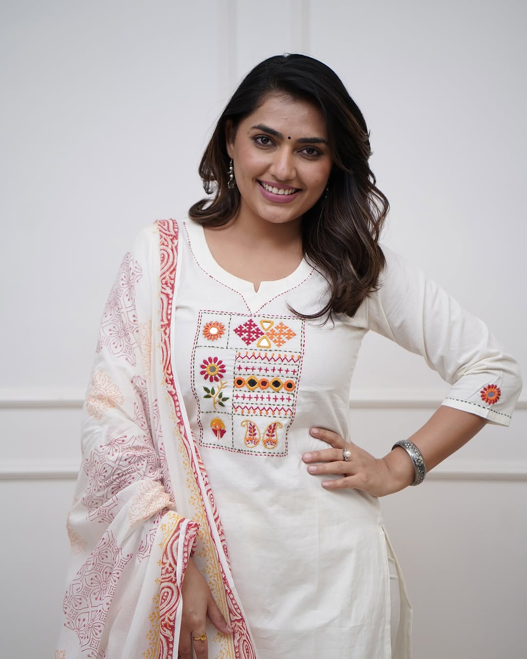 ๐ BEAUTIFUL HEAVY COTTON KURTA PANT WITH DUPATTA SET ๐๐๐(WARED393)