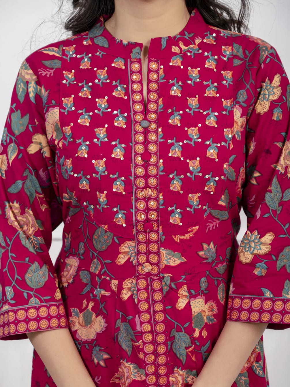 New Cotton Festival Collection In Pure Cotton With Hand And Adda mirror Work kurti And pant Dupatta Set (WARED407)