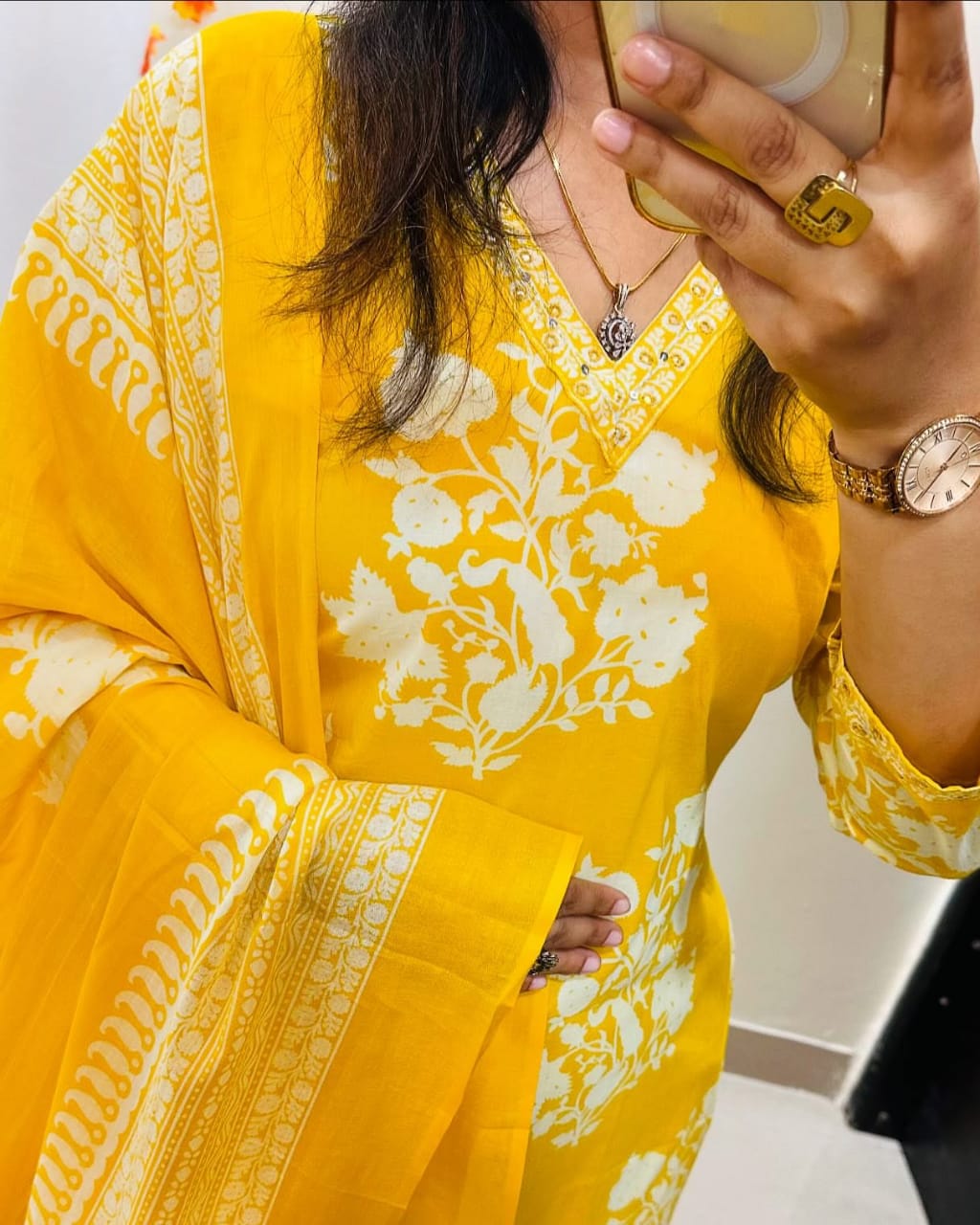 🌹🌹Pure fine Cotton fabric Kurti with Pant with cotton 100-100 Dupatta🌹🌹(WARED419)