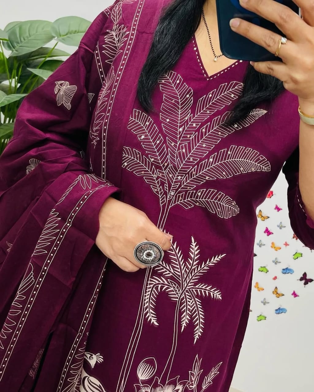 🌹🌹Pure fine Cotton fabric Kurti with Pant with cotton 100-100 Dupatta🌹🌹(WARED433)