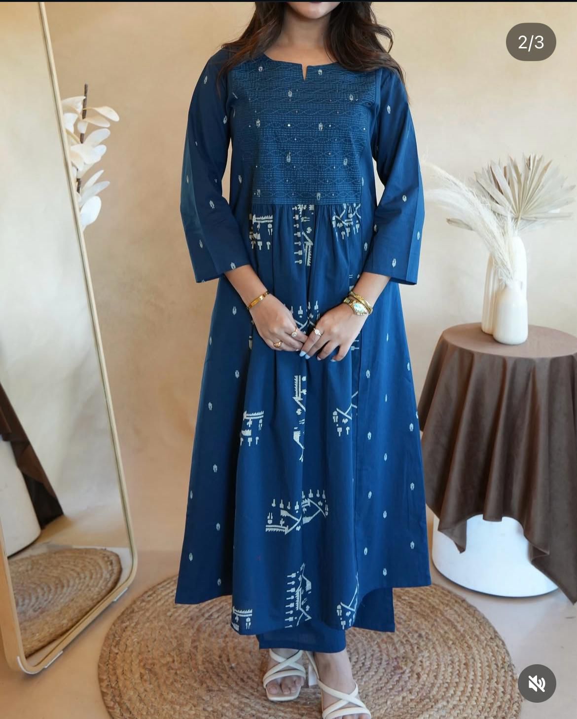 New anarkali kurta set with Cotton Pant Malmal Dupatta with tier pattern(WARED448)