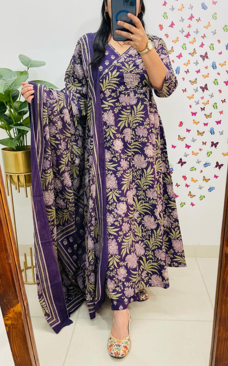 New Anarkali kurta set with Angrakha style (WARED453)