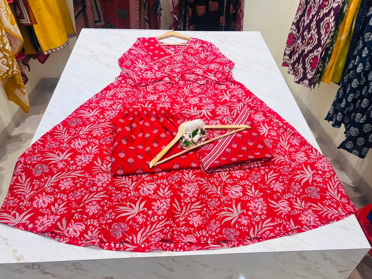 New Anarkali kurta set with Angrakha style (WARED452)