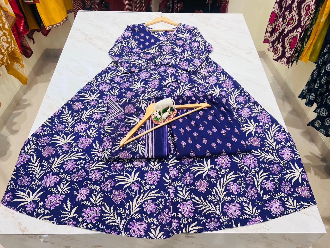 New Anarkali kurta set with Angrakha style (WARED453)