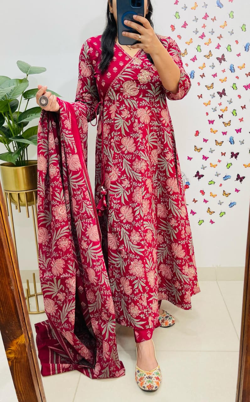 New Anarkali kurta set with Angrakha style (WARED452)
