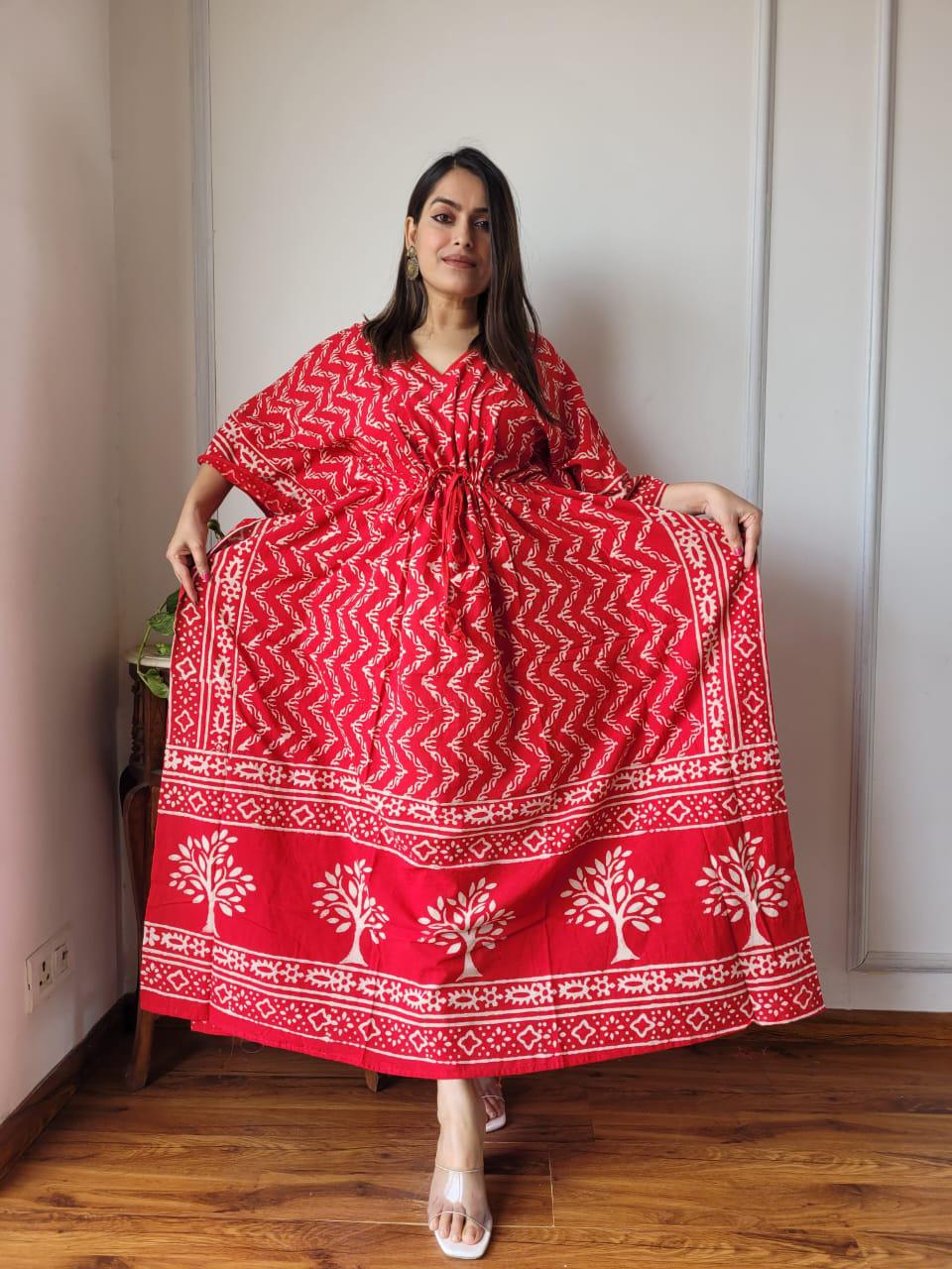 Exclusive New Added Hand Block printed KAFTAN 🔸️Authentic PRINT, with natural colours80