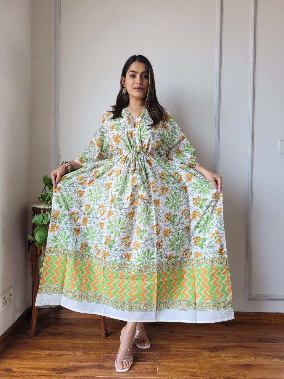Exclusive New Added Hand Block printed KAFTAN 🔸️Authentic PRINT, with natural colours78