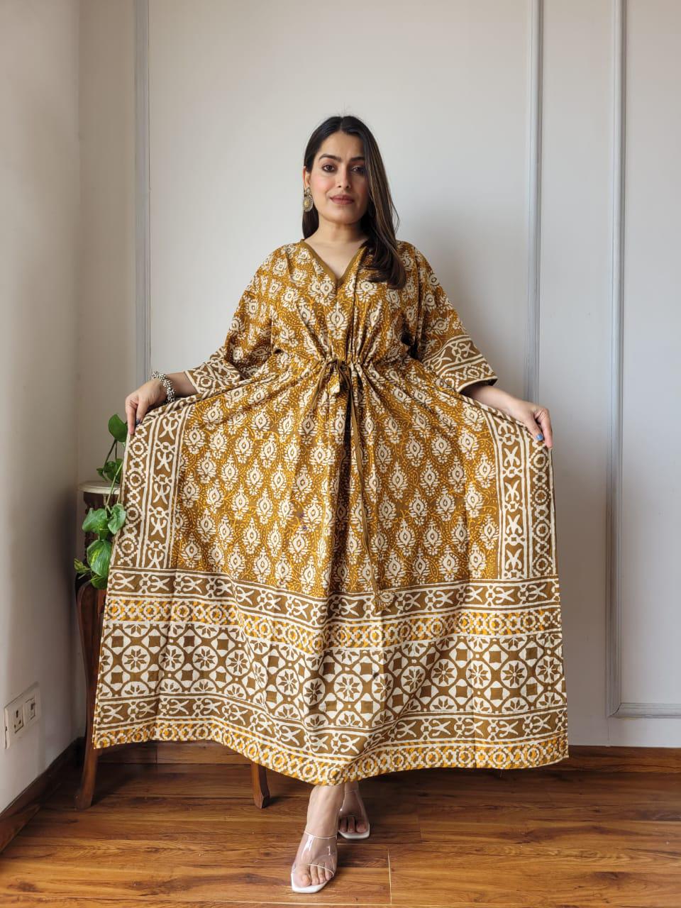 Exclusive New Added Hand Block printed KAFTAN 🔸️Authentic PRINT, with natural colours71