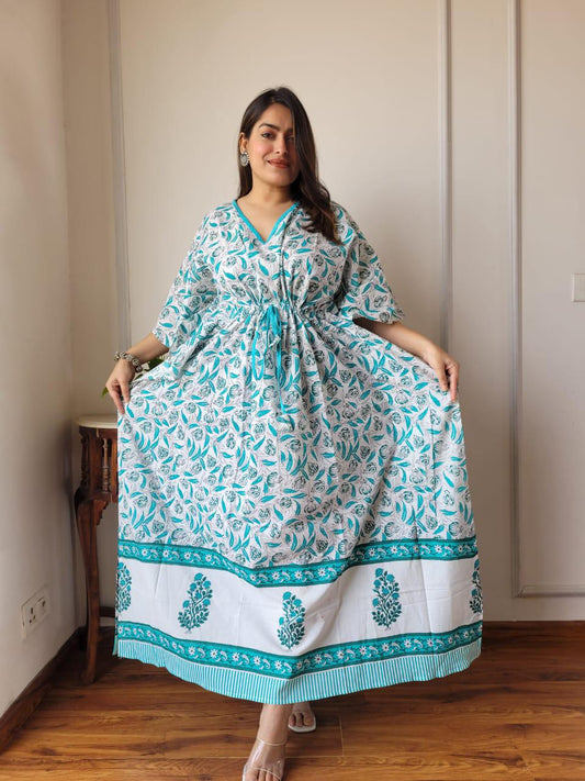 Exclusive New  Added Hand Block printed KAFTAN 🔸️Authentic PRINT, with natural colours. 46