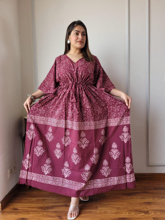 Exclusive New  Added Hand Block printed KAFTAN 🔸️Authentic PRINT, with natural colours. 40