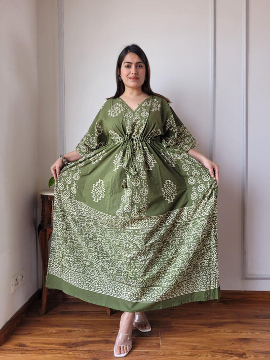 Exclusive New  Added Hand Block printed KAFTAN 🔸️Authentic PRINT, with natural colours. 38