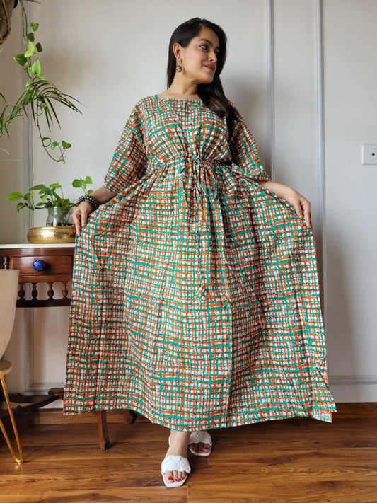 Exclusive New  Added Hand Block printed KAFTAN 🔸️Authentic PRINT, with natural colours. 35