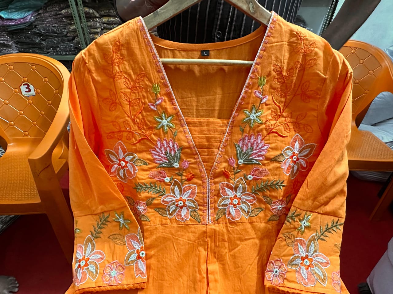 New anarkali kurta set with Cotton Pant Malmal Dupatta(WARED454)