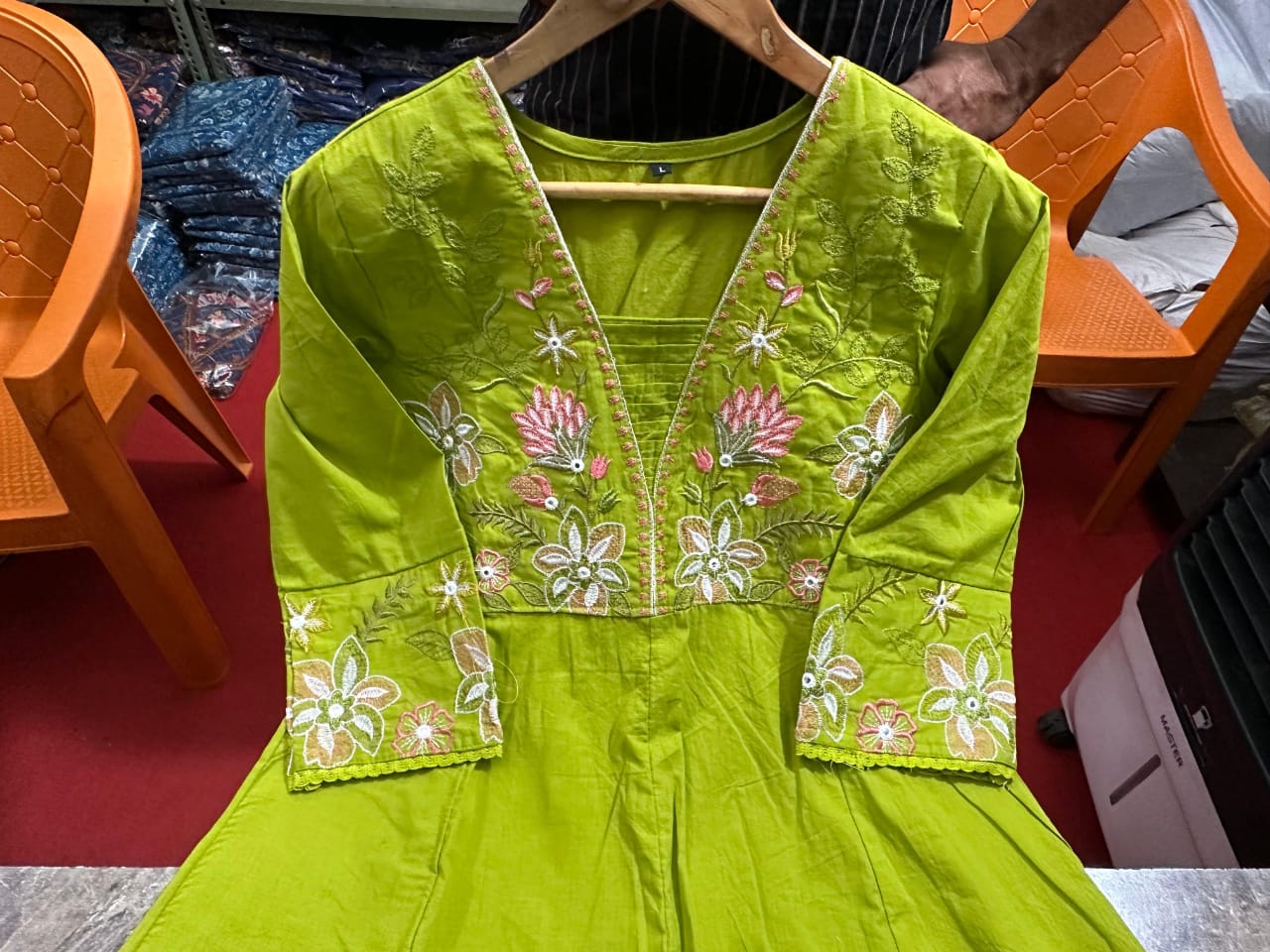 New anarkali kurta set with Cotton Pant Malmal Dupatta(WARED455)